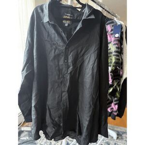 NWT Johnny Bigg Black Linen Button Down Shirt